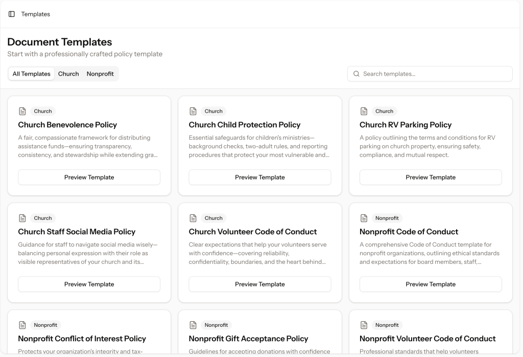 ClearPolicy Document Template Browser