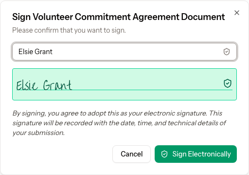 ClearPolicy Signing Screen