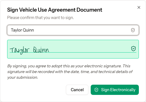 ClearPolicy Signing Screen